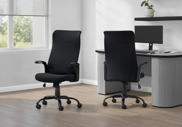 Office Chair, Adjustable Height, Swivel, Ergonomic, Armrests, Computer Desk, Work, Black Mesh, Black Metal, Contemporary, Modern