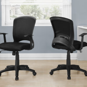 Office Chair, Adjustable Height, Swivel, Ergonomic, Armrests, Computer Desk, Work, Black Mesh, Black Metal, Contemporary, Modern