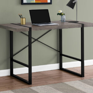 Computer Desk, Home Office, Laptop, 48"L, Work, Brown Laminate, Black Metal, Contemporary, Modern