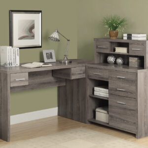 Dark taupe left or right corner computer desk