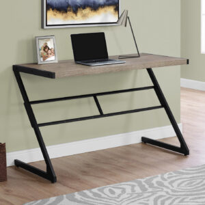 Computer Desk, Home Office, Laptop, 48"L, Work, Brown Laminate, Black Metal, Contemporary, Modern