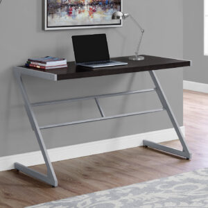 Computer Desk, Home Office, Laptop, 48"L, Work, Brown Laminate, Grey Metal, Contemporary, Modern