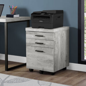 File Cabinet, Rolling Mobile, Storage Drawers, Printer Stand, Office, Work, Grey Laminate, Contemporary, Modern