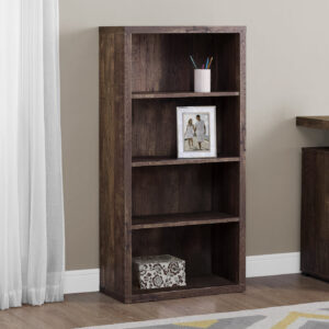 Bookshelf, Bookcase, Etagere, 5 Tier, 48"H, Office, Bedroom, Brown Laminate, Contemporary, Modern