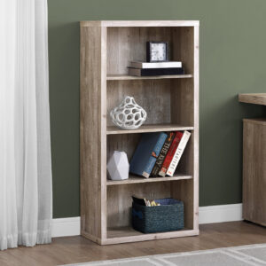 Bookshelf, Bookcase, Etagere, 5 Tier, 48"H, Office, Bedroom, Beige Laminate, Contemporary, Modern