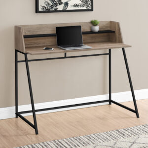 Computer Desk, Home Office, Laptop, Storage Shelves, 48"L, Work, Brown Laminate, Black Metal, Contemporary, Modern