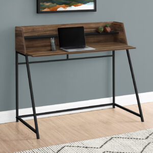 Computer Desk, Home Office, Laptop, Storage Shelves, 48"L, Work, Brown Laminate, Black Metal, Contemporary, Modern