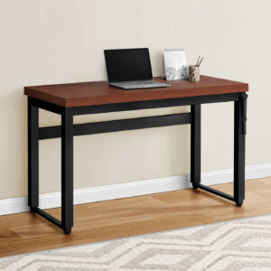 Computer Desk, Home Office, Standing, Adjustable, 48"L, Work, Laptop, Brown Laminate, Black Metal, Contemporary, Modern