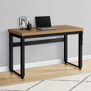 Computer Desk, Home Office, Standing, Adjustable, 48"L, Work, Laptop, Brown Laminate, Black Metal, Contemporary, Modern