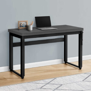 Computer Desk, Home Office, Standing, Adjustable, 48"L, Work, Laptop, Grey Laminate, Black Metal, Contemporary, Modern