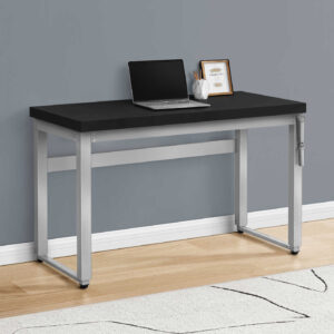 Computer Desk, Home Office, Standing, Adjustable, 48"L, Work, Laptop, Black Laminate, Grey Metal, Contemporary, Modern