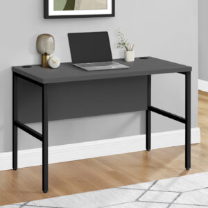 Computer Desk, 48"L, Work, Home Office, Commercial Grade, Grey Laminate, Black Metal, Contemporary