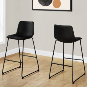 Office Chair, Bar Height, Standing, Computer Desk, Work, Black Leather Look, Black Metal, Contemporary, Modern