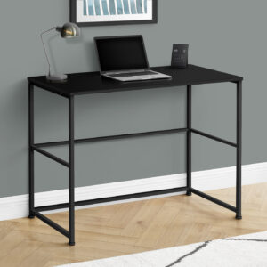Computer Desk, Home Office, Laptop, Left, Right Set-up, Storage Drawers, 40"L, Work, Black Laminate, Black Metal, Contemporary, Modern