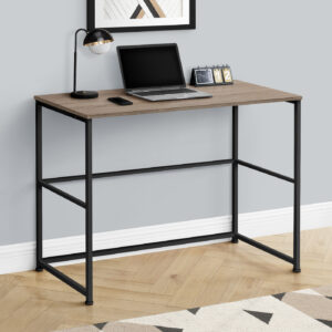 Computer Desk, Home Office, Laptop, Left, Right Set-up, Storage Drawers, 40"L, Work, Brown Laminate, Black Metal, Contemporary, Modern
