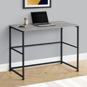Computer Desk, Home Office, Laptop, Left, Right Set-up, Storage Drawers, 40"L, Work, Grey Laminate, Black Metal, Contemporary, Modern