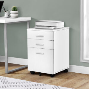 File Cabinet, Rolling Mobile, Storage Drawers, Printer Stand, Office, Work, White Laminate, Contemporary, Modern