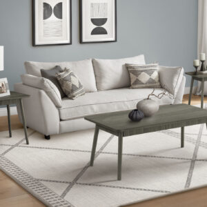 Table Set, 3pcs Set, Coffee, End, Side, Accent, Living Room, Grey Laminate, Mid Century, Modern