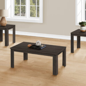 Table Set, 3pcs Set, Coffee, End, Side, Accent, Living Room, Brown Laminate, Transitional