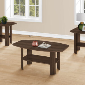 Table Set, 3pcs Set, Coffee, End, Side, Accent, Living Room, Walnut Laminate, Transitional