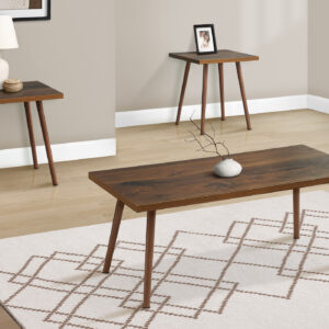 Table Set, 3pcs Set, Accent, Coffee, End, Living Room, Dark Walnut, Contemporary, Modern