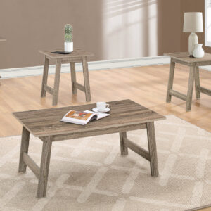 Table Set, 3pcs Set, Coffee, End, Side, Accent, Living Room, Brown Laminate, Transitional