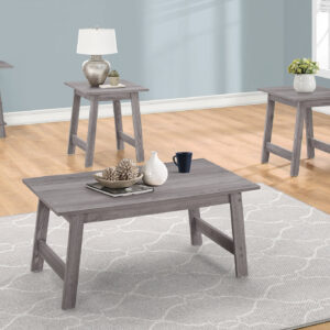 Table Set, 3pcs Set, Coffee, End, Side, Accent, Living Room, Grey Laminate, Transitional