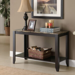 Espresso marble top accent table