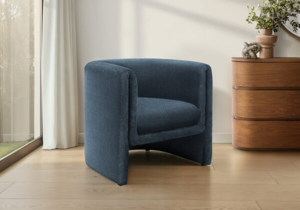 Accent Chair, 29″H, Upholstered, Living Room, Bedroom, Blue Fabric, Contemporary, Modern