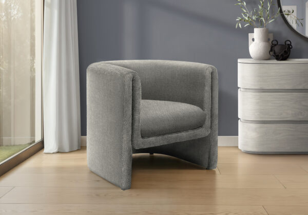 Accent Chair, 29″H, Upholstered, Living Room, Bedroom, Light Grey Fabric, Contemporary, Modern