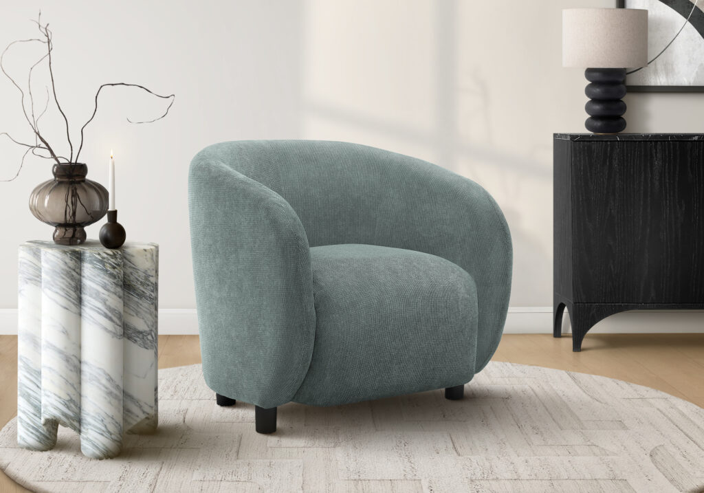 Accent Chair, 29″H, Upholstered, Living Room, Bedroom, Green Fabric, Contemporary, Modern