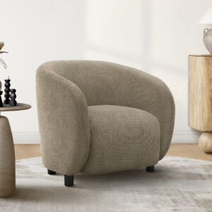 Accent Chair, 29"H, Upholstered, Living Room, Bedroom, Light Brown Fabric, Black Legs, Contemporary, Modern