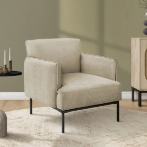 Accent Chair, 33" H, Upholstered, Living Room, Bedroom, Beige Fabric, Contemporary, Modern