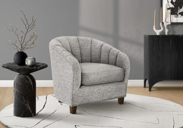 Accent Chair, 31″H, Upholstered, Living Room, Bedroom, Silver Fabric, Contemporary, Modern, Transitional