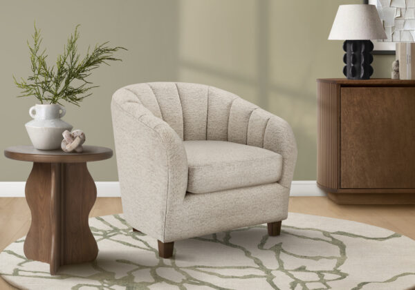 Accent Chair, 31″H, Upholstered, Living Room, Bedroom, Cream Fabric, Contemporary, Modern, Transitional