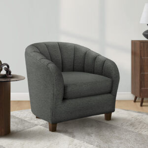Accent Chair, 31"H, Upholstered, Living Room, Bedroom, Dark Grey Fabric, Contemporary, Modern, Transitional