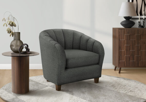Accent Chair, 31″H, Upholstered, Living Room, Bedroom, Dark Grey Fabric, Contemporary, Modern, Transitional