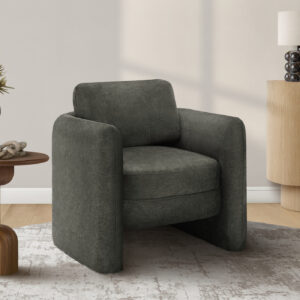 Accent Chair, 32"H, Upholstered, Living Room, Bedroom, Dark Grey Fabric, Contemporary, Modern
