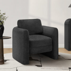 Accent Chair, 32"H, Upholstered, Living Room, Bedroom, Black Fabric, Contemporary, Modern