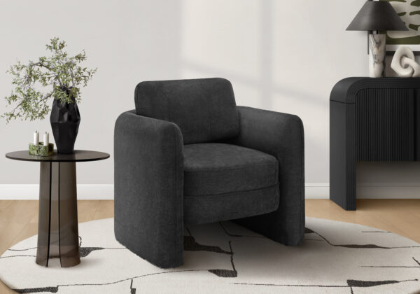 Accent Chair, 32″H, Upholstered, Living Room, Bedroom, Black Fabric, Contemporary, Modern