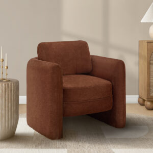 Accent Chair, 32"H, Upholstered, Living Room, Bedroom, Terracotta Fabric, Contemporary, Modern