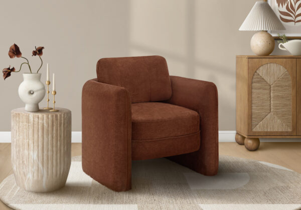 Accent Chair, 32″H, Upholstered, Living Room, Bedroom, Terracotta Fabric, Contemporary, Modern