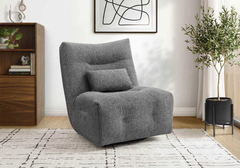 Dark grey power massage swivel glider reclining chair