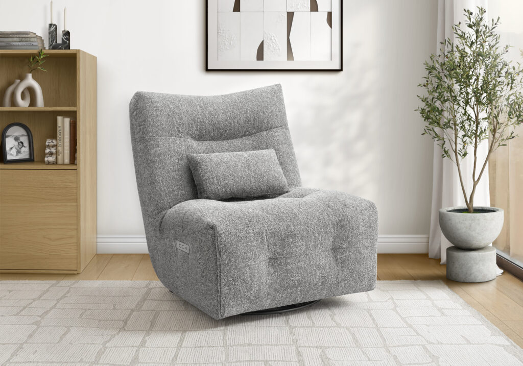 Light grey power massage swivel glider reclining chair