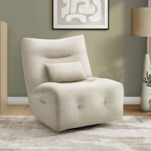 Cream power massage swivel glider reclining chair