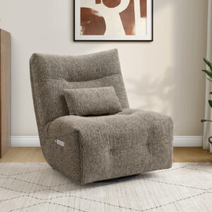 Light brown power massage swivel glider reclining chair
