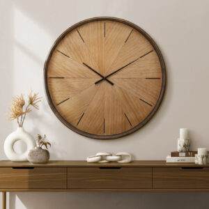 Clocks, 30" Round, Large Oversized, Wall Clock, Brown, Modern, Contemporary