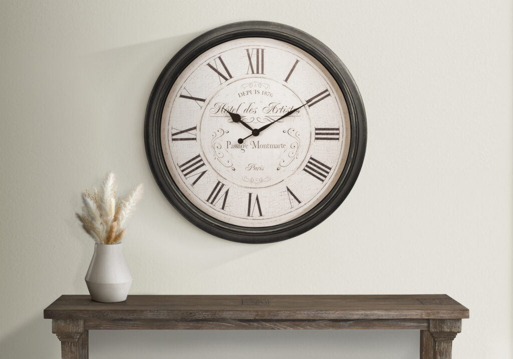 Clocks, 30″ Round, Large Oversized, Wall Clock, Brown, Transitional