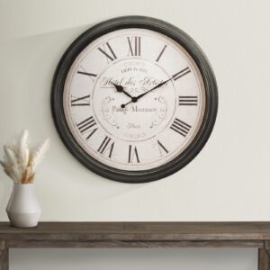 Clocks, 30" Round, Large Oversized, Wall Clock, Brown, Transitional