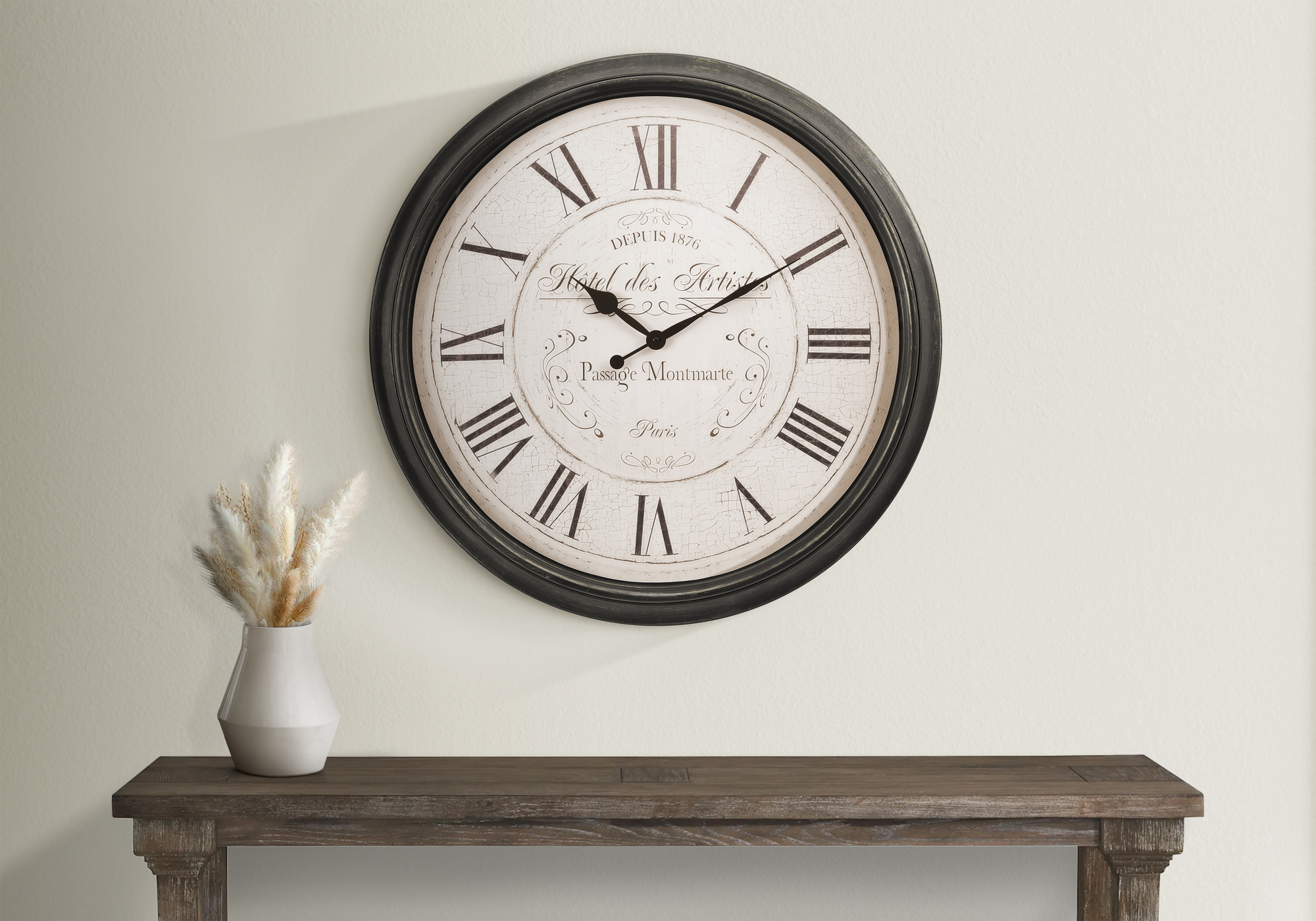 Clocks, 30″ Round, Large Oversized, Wall Clock, Brown, Transitional